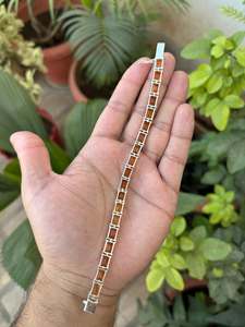 Honey Citrine Tennis Bracelet For <b>Women</b> 925 Sterling <b>Silver</b> Emerald Cut Natural Gemstone Elegant Jewelry Gift For Her - Product Image 4