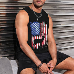 Débardeur léger uni personnalisé Impression personnalisée anti-rides 100% polyester Haut uni personnalisé à col en O pour hommes oversize - Product Image 4