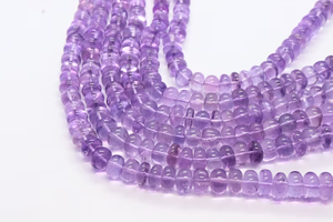 Perles Rondelle lisse d'améthyste rose de haute qualité 5-7mm gros brins de perles de pierres précieuses d'améthyste rose naturelle 16 pouces - Product Image 2