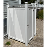 CSauna CS-OSCR-041 Kit de Douche Extérieure Traditionnel Blanc en PVC Étanche avec Fixation Standard pour Maison