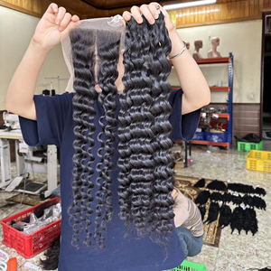 Tendencia Caliente: Cabello Humano Remy Vietnamita, Frontal Transparente HD Completo, Estilo Ondulado Profundo para Mujer, Mechones Dobles Cosidos a Máquina, Todo Incluido - Product Image 1