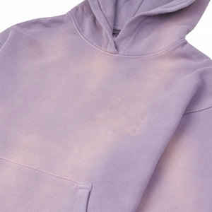 Custom 100% Cotton Pullover Oversized Hoodie Vintage Distressed Acid Wash Men's Hoodies <b>Sun</b> Faded Wash Hoodie For Men - Product Image 4