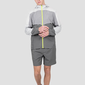 Vente en gros Ensemble coupe-vent et short uni de couleur contrastée pour hommes Survêtement personnalisé Ensemble short 2 pièces pour hommes avec design personnalisé - Product Image 4