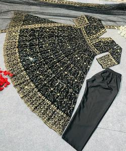 ชุดส่าหรีแบบอานาร์กาลี ผ้าไหมปักลายอินเดีย-ปากีสถาน สำหรับผู้หญิง ชุดซาลวาร์ คามีซ สำหรับงานปาร์ตี้ งานแต่งงาน ขายส่ง - Product Image 6