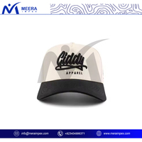 Modèle de lettre sportif Design élégant non structuré 100% coton blanc avec broderie personnalisée noire CAPS OEM ODM