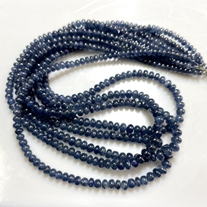 Perles en forme de rondelle de saphir bleu pierres précieuses naturelles de qualité fine pour bijoux perles de pierre lisse - Product Image 4