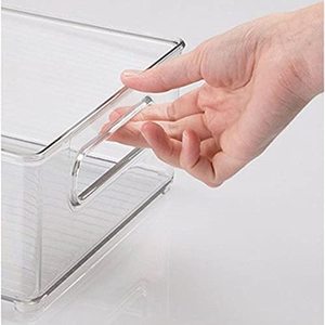 Clear BPA Reinforced Plastic <b>Drawer</b> Baskets with Handles for Kitchen Cabinets & Refrigerators (4 Pack) - Product Image 5
