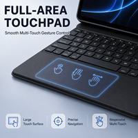 Étui clavier magnétique OEM à protection intégrale pour tablette avec pavé tactile, support amovible et emplacement pour stylet, pour la vente en gros