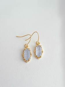 Blue Quartz Charm Huggie Hoop 925 Sterling Silver Gold Plated Cute Earrings Vintage Style Party Gift for Women - Product Image 5