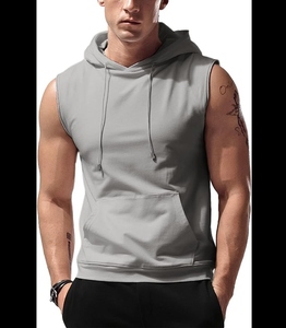 Débardeurs à capuche Bodybuilding Muscle Cut Off T Shirt Chemises de course sans manches avec sweat à capuche Gym Training Hoodies - Product Image 2