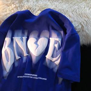 Camiseta de gran tamaño con estampado de hojaldre para hombre, ropa de calle de algodón personalizada OEM, camiseta con diseño 3D, proveedor de fábrica - Product Image 4