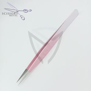 Pince à épiler rose avec pointe dorée 100% pince à cils satisfaction client en stock pince à cils faux 70 degrés en acier inoxydable - Product Image 4