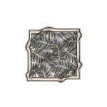 Écharpe carrée en soie à imprimé numérique vintage avec motif de feuilles - Product Image 3