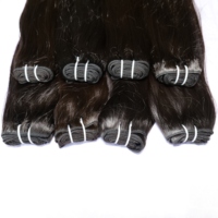 Extensions de cheveux humains indiens vierges Remy non traités à double trame, à prix de gros, pour tissage par fusion, pointes à simple trame