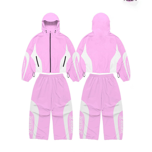 Conjunto de chándal cortavientos personalizado para hombre, conjunto de nailon, chaqueta deportiva, chándal para correr, chándales con media cremallera para hombre - Product Image 5