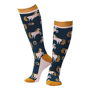Calcetines Ecuestres Hechos a Medida, Cómodos, de Hilo de Algodón Peinado, Calcetines Largos, Medias hasta la Rodilla para Montar a Caballo - Product Image 1