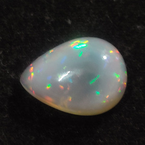 Opale éthiopienne naturelle, 19x14mm, cabochon de poire, 10.5 carats, cabine en opale véritable pour bijoux plein de feu, poire en opale blanche, cabine en pierres précieuses - Product Image 5