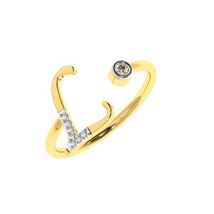 Personalizable 14K/18K Oro inicial anillo L letra nombre diamante anillo personalizado delicado Oro inicial regalo para mujeres - Product Image 1