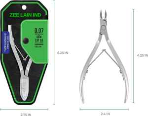 Ergonomic Design D-07 Cuticle Nipper JAW 12 Stainless Steel Durable Sharp Grey Plated Manicure Scissors for Home Salon Use - Product Image 2