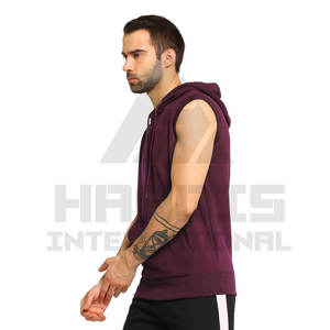 Top Quality <b>Men</b> Plain Cotton Fabric <b>Sleeveless</b> <b>Hoodies</b> Workout Gym Wear Bodybuilding Gym <b>Sleeveless</b> <b>Hoodies</b> - Product Image 2