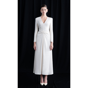 เสื้อผ้าสตรีชุดราคาโรงงาน Dia V คอห่อชุด V คอ 77% Acetate- 23% โพลีเอสเตอร์บรรจุภัณฑ์ที่กําหนดเอง Whiteant ผู้ส่งออก - Product Image 1