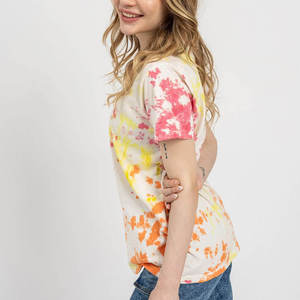 Camiseta de talla grande de primera calidad OEM para mujer, camiseta con tinte de corbata, Camiseta de algodón 100% con gráfico de gran tamaño, camisetas Unisex - Product Image 3