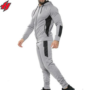 Vente en gros Ensemble survêtement sport unisexe personnalisé 2 pièces avec fermeture éclair Survêtement sport en tissu polaire pour hommes printemps - Product Image 3