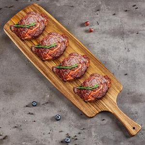 AALIYAN IMPEX Ensemble de planche à découper en bambou écologique Couteau à collation économique Servir du jus profond Bien Accessoire de cuisine en bois - Product Image 2