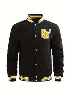 Chaqueta Letterman Versity hecha a medida con precio al por mayor, chaqueta de lana y plumón de talla grande para hombre - Product Image 5