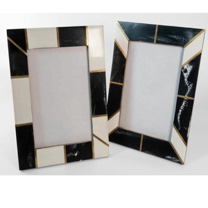 Resina y hueso de alta calidad con incrustaciones de latón, marco de fotos, decoración del hogar, marco de fotos hecho a mano, decoración de boda, marco de fotos - Product Image 4