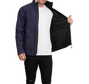 Logo personnalisé couleur marine Softshell Veste Hommes Blanc Camping En Plein Air Chasse Chaud Imperméable Vestes D'hiver pour hommes - Product Image 2