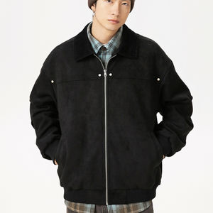 2025 Custom 400G Heavy Suede <b>Jacket</b> for <b>Men</b> <b>Corduroy</b> Lapel Splicing Fashion Vintage Soft Shell Leather <b>Jacket</b> <b>Men</b> - Product Image 3