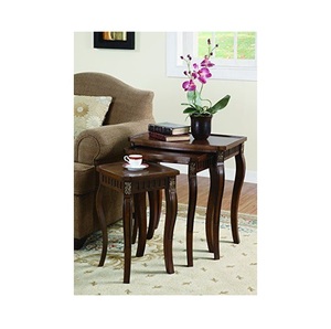 Juego de dos mesas nido de madera compactas, perfecto para mesa de centro lateral de sofá e interiores elegantes - Product Image 1