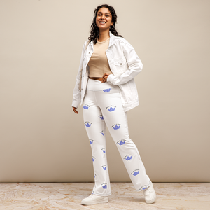 Women's Summer Flare <b>Leggings</b> <b>Seamless</b> Spandex Nylon Low Waist Breathable Logo Print Size XL - Product Image 1