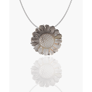 Sunflower Pendant Rhodium Plated Flower Shape Jewelry - Product Image 4