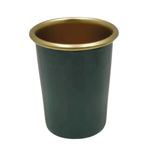 Planteur rond en aluminium de haute qualité émail rose et couleur cuivre pour jardinière de bureau intérieure jardinage fait à la main - Product Image 4