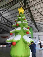 Decoración Navideña Inflable Gigante de 7m, Santa Claus y Reno, Material de PVC de Grado Comercial, Uso Interior/Exterior