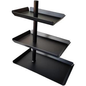 Support à gâteaux élégant à 2 niveaux en métal plaqué or et en porcelaine, parfait pour les mariages, les fêtes, les présentations de desserts - Product Image 2