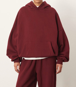 Sudadera con capucha de gran tamaño de algodón para mujer 2025, logotipo personalizado bordado, ajuste holgado, sudadera de lana con capucha lisa, ropa de calle para invierno - Product Image 5