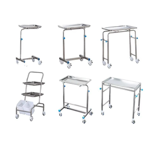 Chariot d'urgence hospitalier en acier inoxydable, chariot utilitaire médical à trois niveaux avec deux tiroirs, équipement de santé roulant - Product Image 4