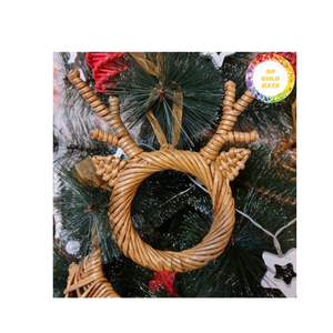 Adornos navideños de ratán hechos a mano naturales de Vietnam, decoración ecológica para árbol de vacaciones e internacional al por mayor - Product Image 1