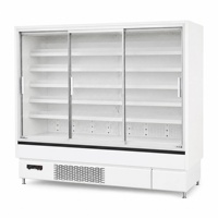Réfrigérateur commercial FULLKOOL pour supermarchés et magasins de proximité, avec portes coulissantes vitrées verticales, température unique, pour boissons, numérique