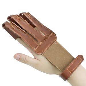 3-Ngón Tay Tab Bảo Vệ Bảo Vệ Găng Tay Da Cho Recurve Bow Bắn Súng Và Săn Bắn Bắn Cung Thiết Bị Handguard Cho Bow Thiết Bị - Product Image 2