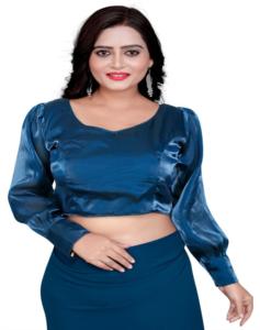 เสื้อเบลาส์ Zimi Chu slub จากวัสดุที่ทันสมัยพร้อมเสื้อมีลวดลายเป็นฟองเปิดและปมที่สวยงามสำหรับฤดูร้อน - Product Image 1