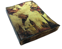 Journal de voyage miniature en cuir vintage personnalisé avec design de carte antique en relief, papier écologique, 60 feuilles, édition cadeau