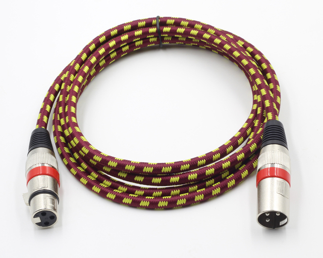 High Quality 15 Meter Red XLR Microphone Cable Low Noise 3 Pin Male to Female Braid Shielding Colored Audio & Video Cable