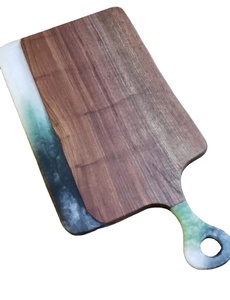 Offre Spéciale de gros plateau de fromages en bois avec résine écologique Logo personnalisé grandes planches de charcuterie ensemble plateau de fromages - Product Image 2