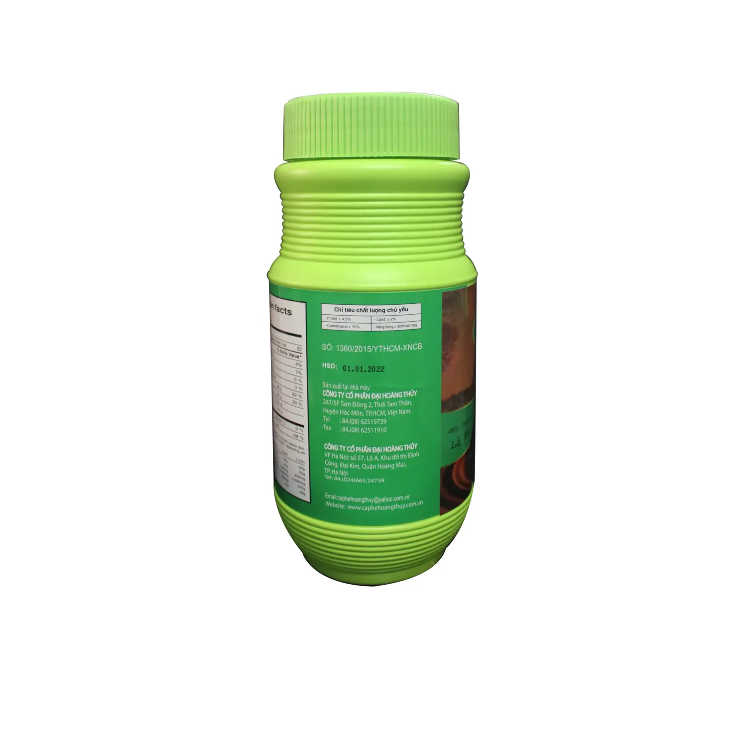 Powder Drink 3 in 1 Instant Cocoa Light Green Jar 500gr Brown Delicious Mixed Flavor Organic Cocoa Ingredients