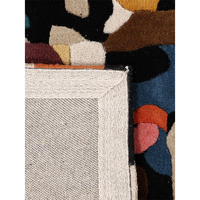 Tapis en laine géométrique noir fait main tufté à la main, design moderne personnalisé, coloré, pour décoration intérieure, adapté aux animaux domestiques, antidérapant