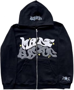 เสื้อฮู้ดผู้ชายไซส์ใหญ่พิเศษ ผ้าฝ้าย/โพลีเอสเตอร์ ขนฟลีซ  แบบมีซิป  ปักลาย  ถัก  พร้อมโลโก้สั่งทำได้ - Product Image 2